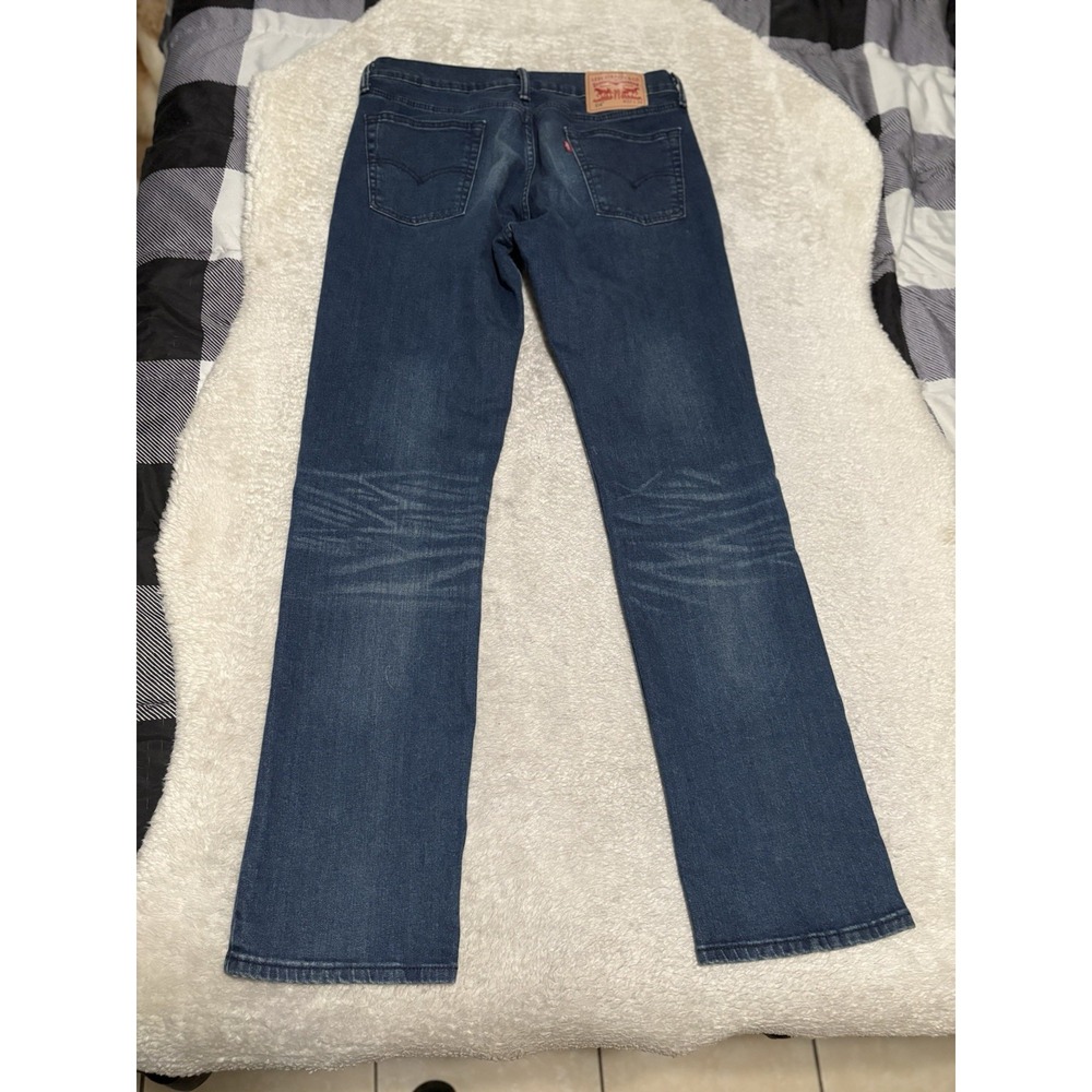Levi's 514 Mens Size 32x34 Slim Straight Denim Blue Jeans Pants Stretch Pockets - Picture 2 of 9
